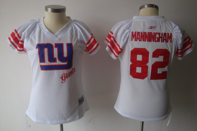 Giants #82 Mario Manningham White 2011 Women's Field Flirt Stitched NFL Jersey